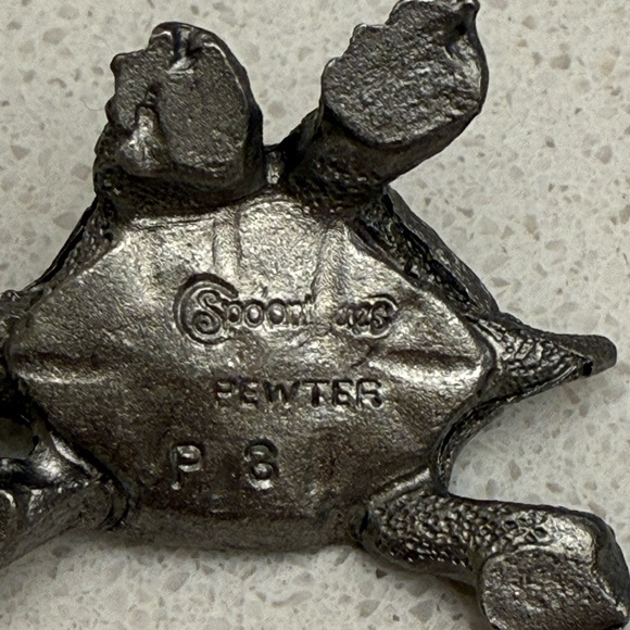 Vintage Spoontiques Tiny Pewter Turtle Figurine Miniature - Picture 8 of 9